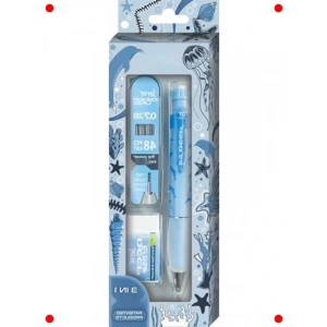 0.7 mm Kalem, Silgi ve Min Seti, Gök Mavi