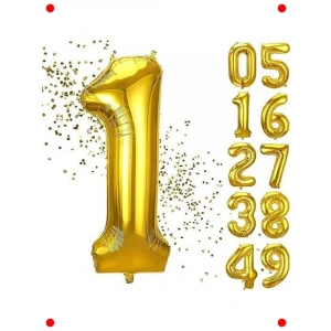 1 Yaş Gold Rakam Folyo Balon - 102 cm Parti Dekorasyonu