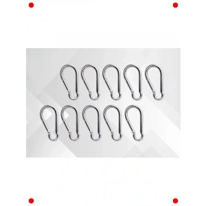 10 Adet Paslanmaz Çelik Karabina Kancası