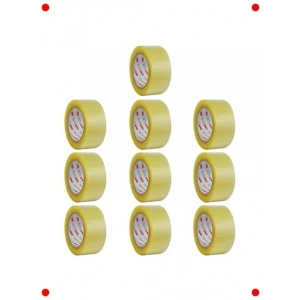 10 Adet Şeffaf Güçlü Koli Bandı - 45mm x 100 Metre