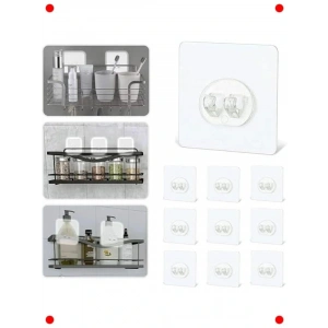 10 Güçlü Kendinden Yapışkanlı Şeffaf Kancalar