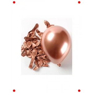 10lu Metalik Krom Balon Seti - Aynalı Bakır Görünüm