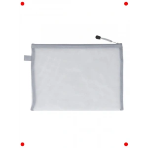 10lu Şeffaf File Fermuarlı Belge Kılıfı (A4 Boyut, Gri)