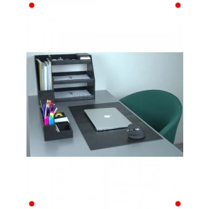 10 Parça Deri Masaüstü Düzenleyici Seti