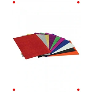 10 Renk Simli Yapışkanlı Eva Kağıt Seti 20x30 cm