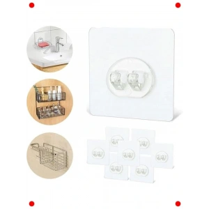 10 Su Geçirmez Deliksiz Şeffaf Raf Askısı