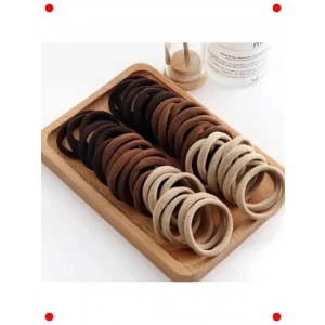 100 Adet Esnek Havlu Saç Tokası - Kahve Tonları