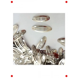 100 Adet Gümüş Renk 5 cm Metal Çıtçıt Toka