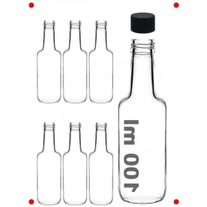 100 ml Sızdırmaz Kapaklı Cam Sos Şişesi 6 Adet