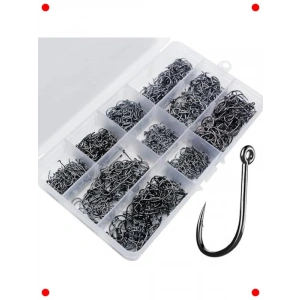 1000 Adet Olta Kancası Seti - Halkalı Paslanmaz Çelik