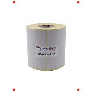 100x80 mm Kuşe Barkod Etiketi (500lü Rulo)