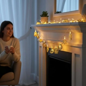 10’lu 2 Metre LED Ramazan Kandil Temalı Işık, Sarı