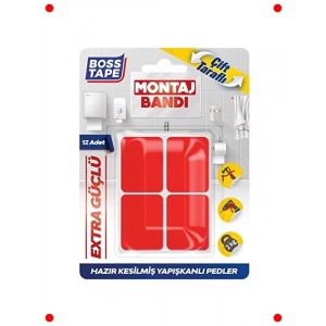 12 Adet Hazır Kesilmiş Çift Taraflı Montaj Bandı