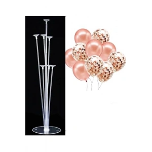 12 İnç Balon ve Rose Gold Şeffaf Stand Seti