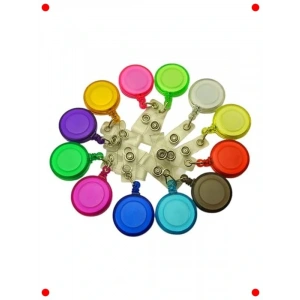 12li Çok Renkli Yaka Kartı Yoyo Tutucu Seti