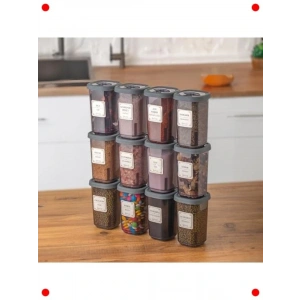 12li Döner Kapaklı Baharatlık Seti Etiketli 350cc