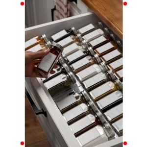 12li Gümüş Kapaklı Baharatlık Seti, 120 ml