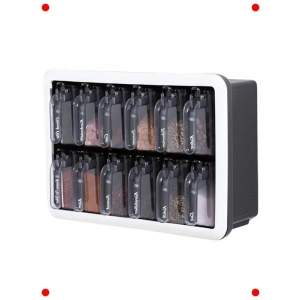 12li Kaşıklı Baharatlık Seti - Duvara Monte Edilebilir