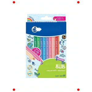 12li Keçeli Kalem Seti - Çift Uçlu & Canlı Renkler