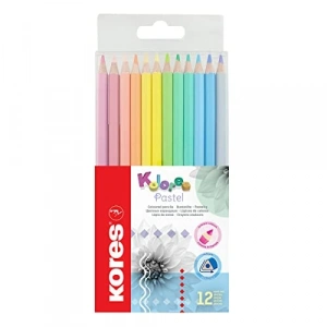 12li Pastel Ahşap Kalem Seti, Canlı Renkler ile