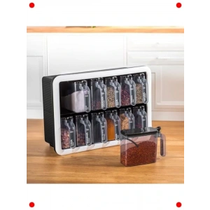 12li Standlı Kendinden Yapışkanlı Baharatlık Seti - Kaşıklı