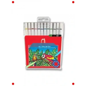 12li Yıkanabilir Keçeli Kalem Seti - Parlak Renkler