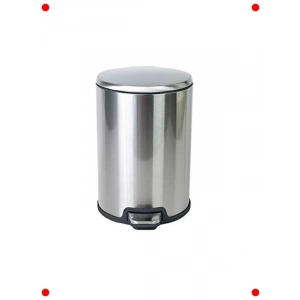 12 Litre Pedallı Çöp Kovası Beyaz Dışı Siyah İçi