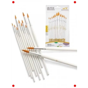 12 Parça Akrilik Suluboya Yağlıboya Fırça Seti