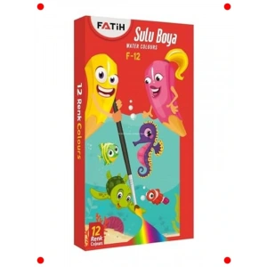 12 Renkli Çocuk Sulu  Seti - Fırçalı