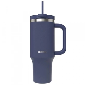 1.2L Mavi Yalıtımlı Su Şişesi, Pipetli Tasarım