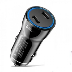 12v-24v Araç Çakmaklık Şarjı, 2 Type-C Girişli 60W