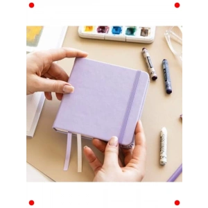 12x12 cm Kare Sert Kapak Eskiz Defteri - Lila