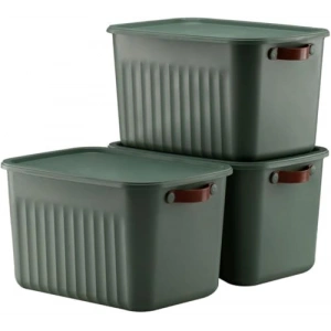 15 Litre Kapasiteli 3 Adet Kapaklı Saklama Kutusu Seti