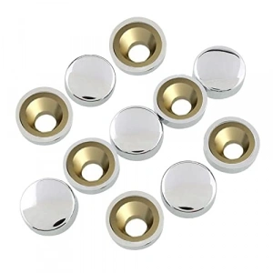 15 mm Parlak Krom Vida Kapağı Kapatıcı, 50 Adet