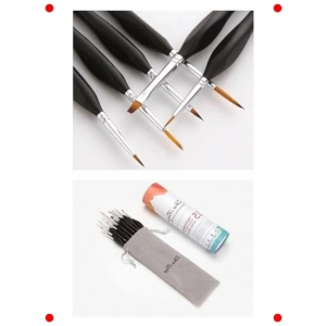 15 Parça Detay Fırça Seti - Sanat Boyaları & Çantalı