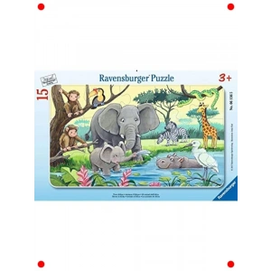 15 Parçalı Çerçeveli Hayvan Temalı Çocuk Yapbozu