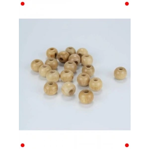 17mm Delikli Ahşap Boncuk Seti (10 Adet)