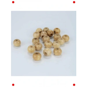 17mm Delikli Ahşap Boncuk Seti (10 Adet)