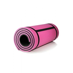180 cm Uzunlukta 10 mm Pembe ve Siyah Pilates Kamp Matı