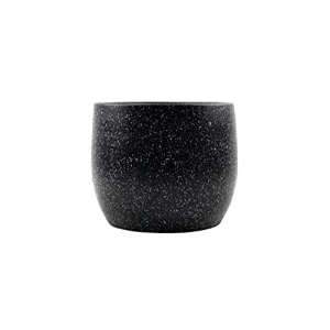 19 CM Siyah Granit Toprak Saksı, Şık Salon Aksesuarı