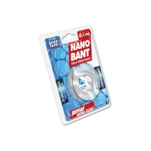 19 mm x 1 mt Çift Taraflı Şeffaf Nano Bant, Dayanıklı Yapışkan