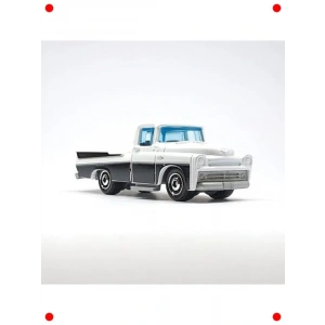 1957 Amerikan Pikap Kamyon Model Araç Beyaz-Siyah