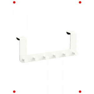 2 Adet 6 Kancalı Beyaz Çelik Kapı Üstü Askılık Seti