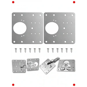 2 Adet Paslanmaz Çelik Menteşe Onarım Plakası (9x9cm)