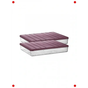 2li Büyük Boy Ekru Saklama Kabı Seti 2.5 Litre