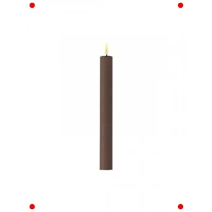 2li Kahverengi LED rçekçi Alevli Mum Seti 24 cm