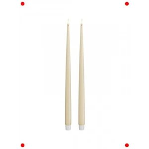 2li Krem Rengi Alevsiz LED Yemek Mumu Seti (38 cm)