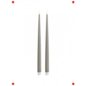 2li Kum Rengi Alevsiz LED Yemek Mumu Seti (38 cm)