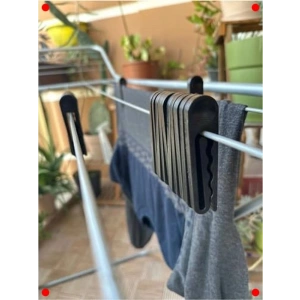 20 Adet İz Bırakmaz Dayanıklı Çok Amaçlı Mandal (Siyah)