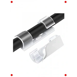 20 Adet Şeffaf Yapışkanlı Kablo Düzenleyici Klips